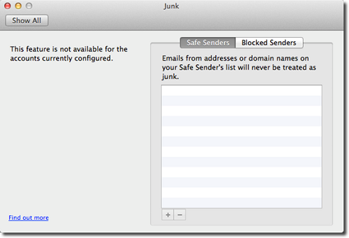 outlook for mac what does block sender do